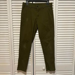 Plaid And Plain Olive Green Chinos Pants Khakis 29 W 27 L Plaid&Plain Skinny Fit
